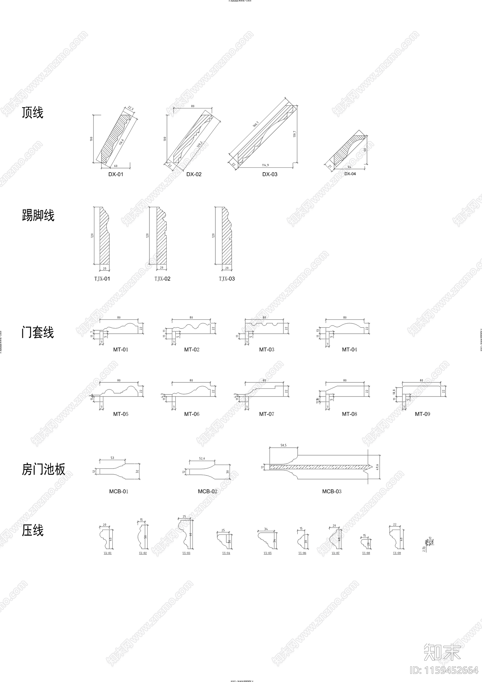 各式线条图库cad施工图下载【ID:1159452664】