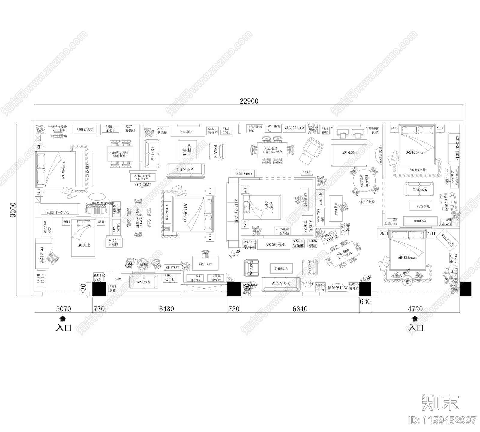 高端家具专卖cad施工图下载【ID:1159452997】