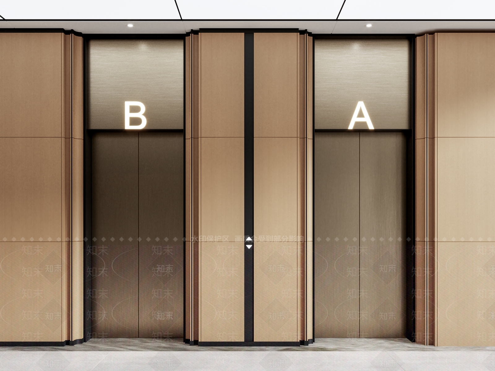现代电梯厅3D模型下载【ID:1159454023】