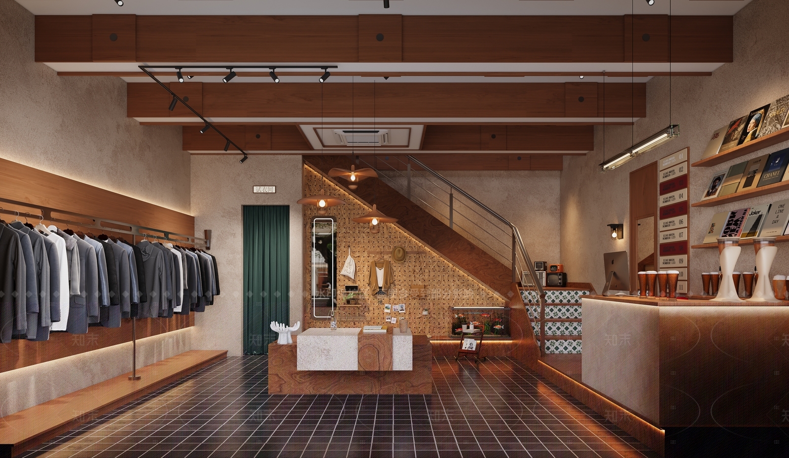 现代复古服装店3D模型下载【ID:1159456838】