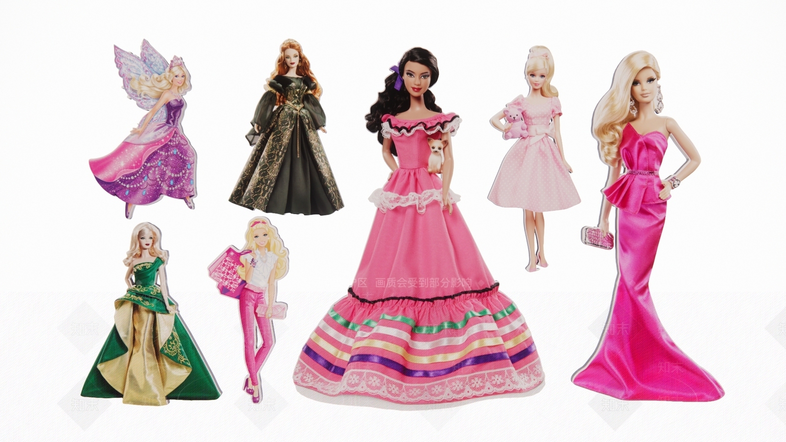 2D现代芭比娃娃卡通人物玩偶装饰剪影3D模型下载【ID:1159458813】