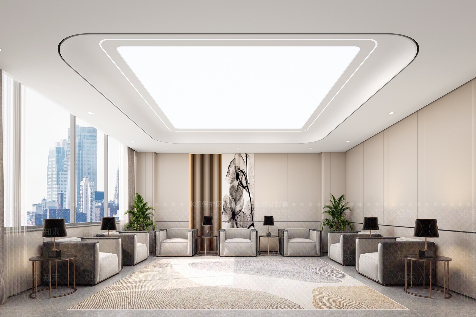 现代办公接待室3D模型下载【ID:1159459525】