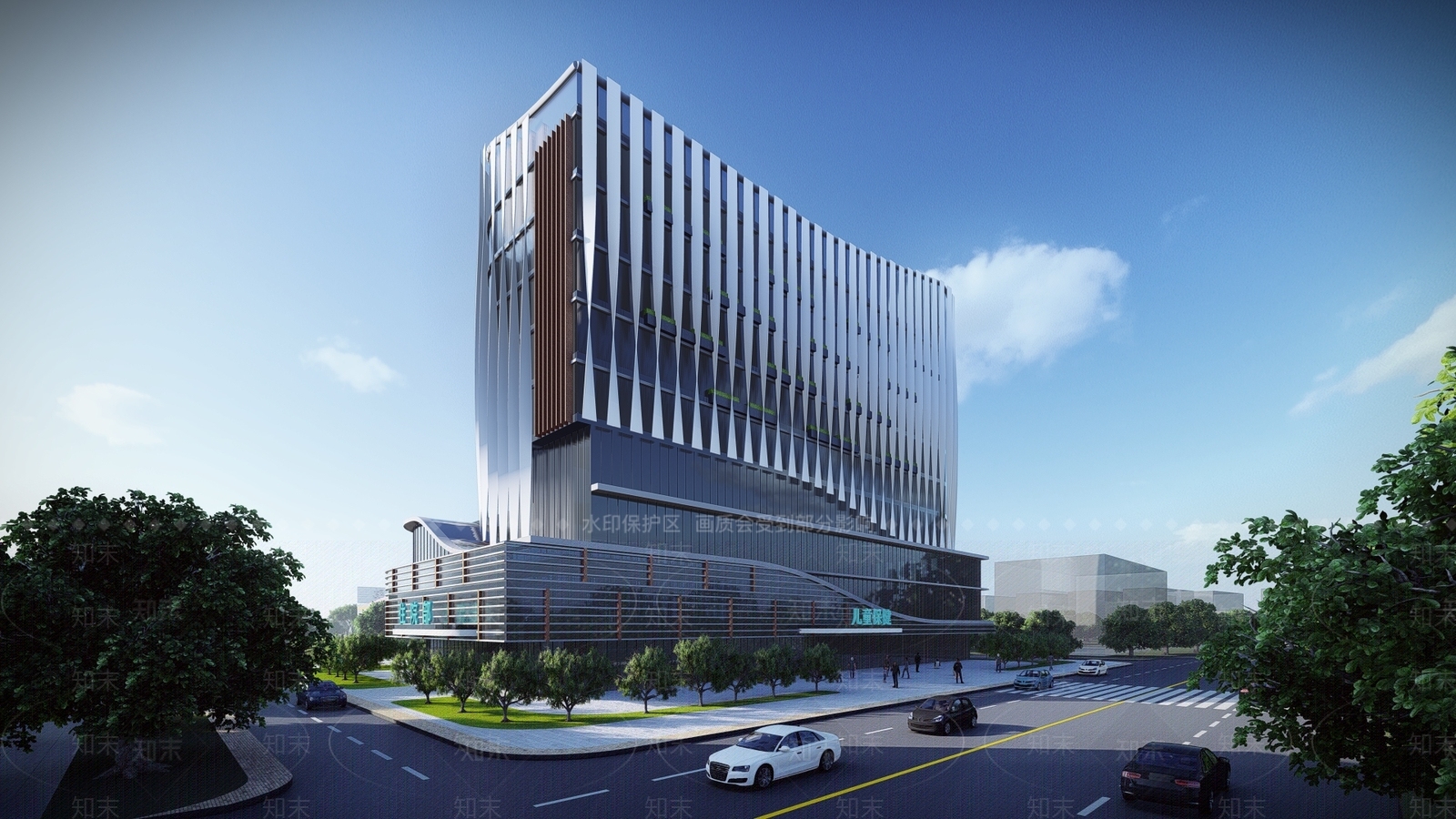 现代医疗建筑SU模型下载【ID:1159834175】