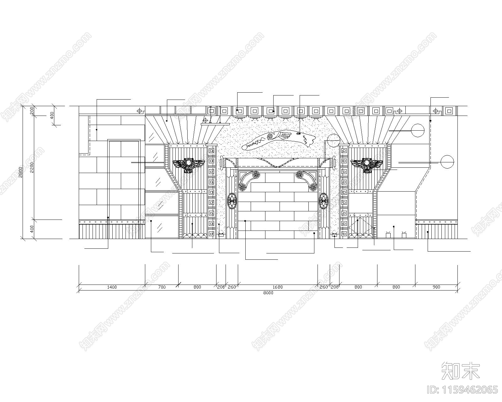 夜总会VIP房立面节点详图施工图下载【ID:1159462065】