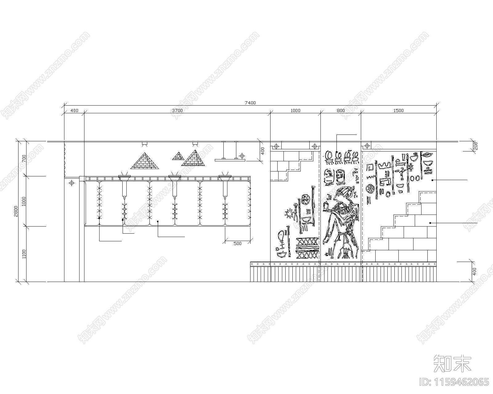 夜总会VIP房立面节点详图施工图下载【ID:1159462065】