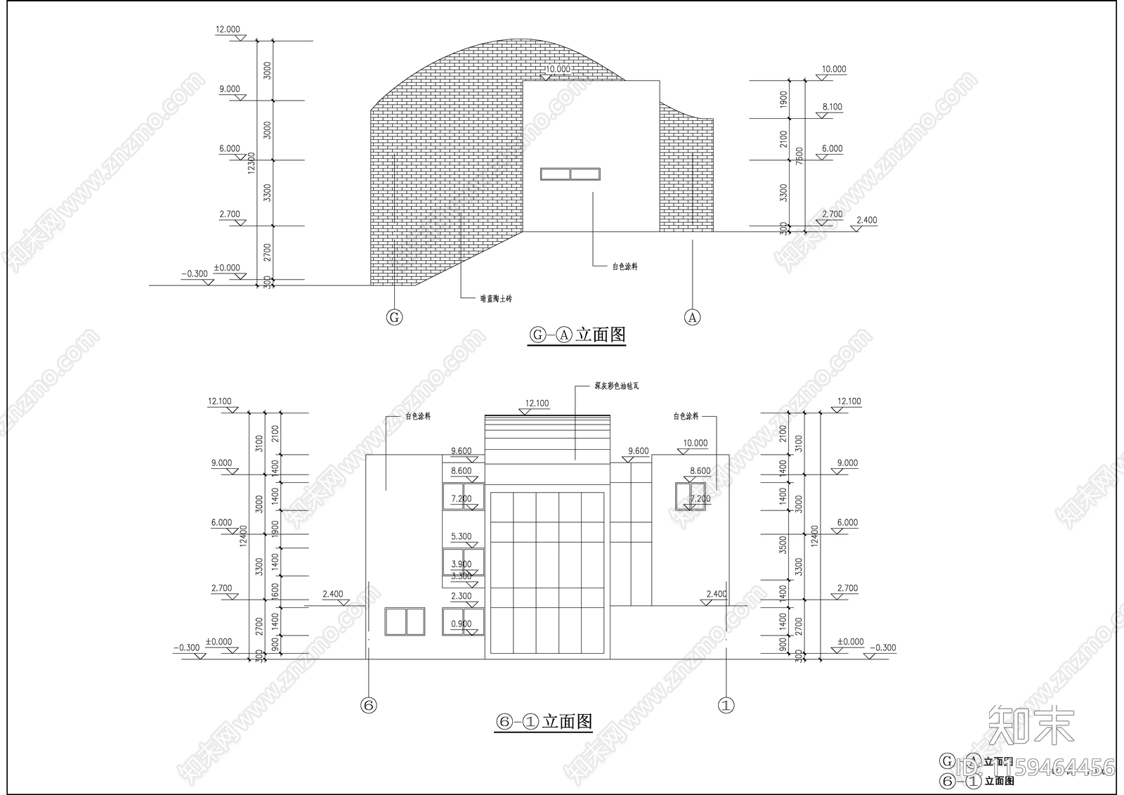 城市小区别墅建筑设计全套图纸cad施工图下载【ID:1159464456】