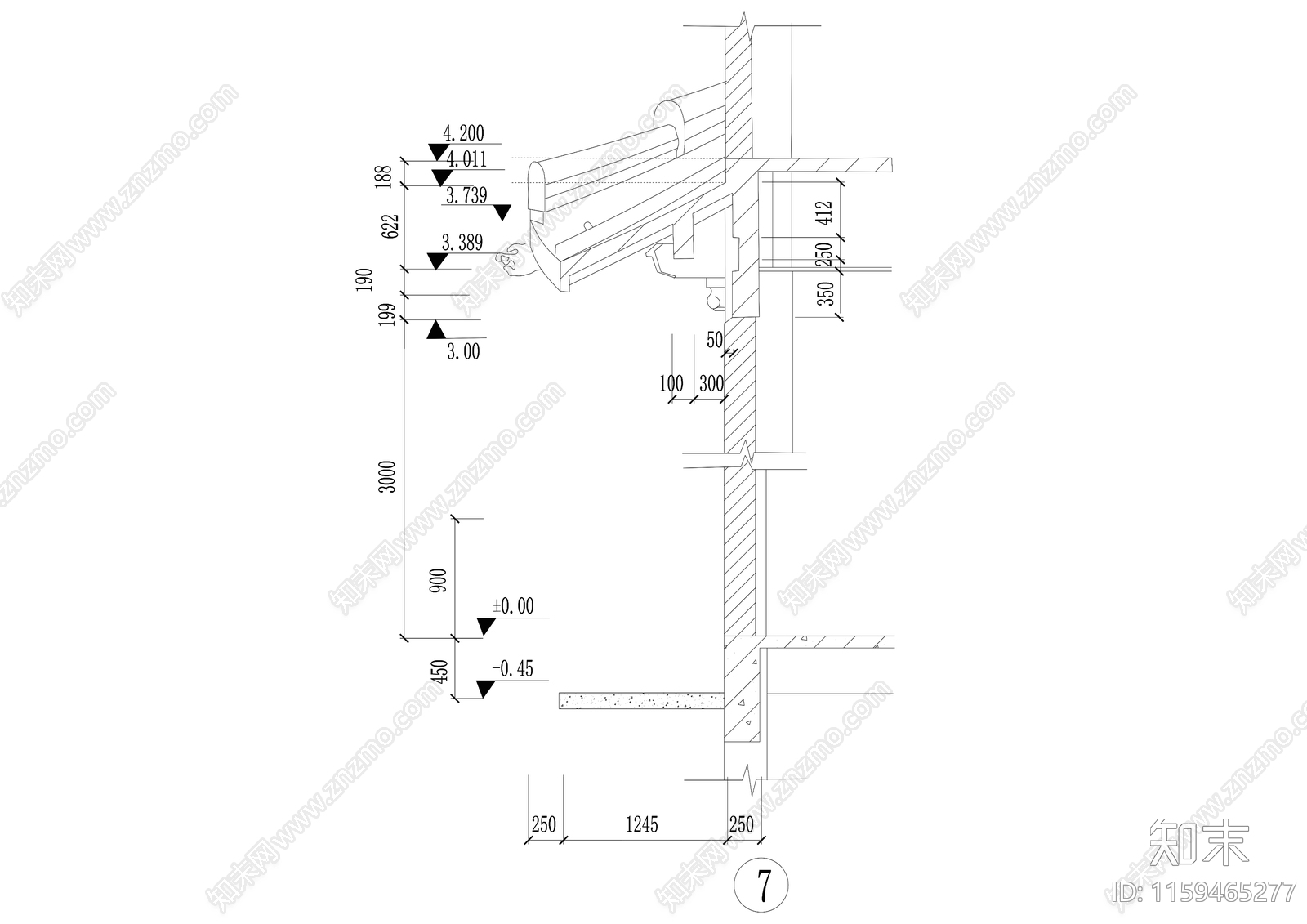 62古建檐口大样cad施工图下载【ID:1159465277】