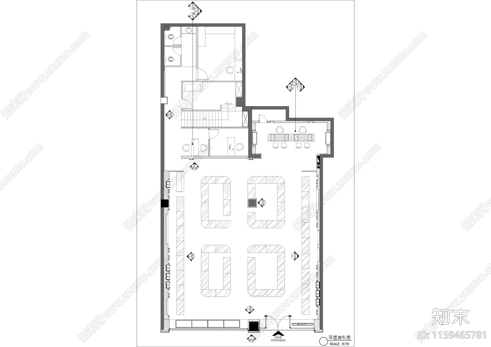 现代珠宝店cad施工图下载【ID:1159465781】