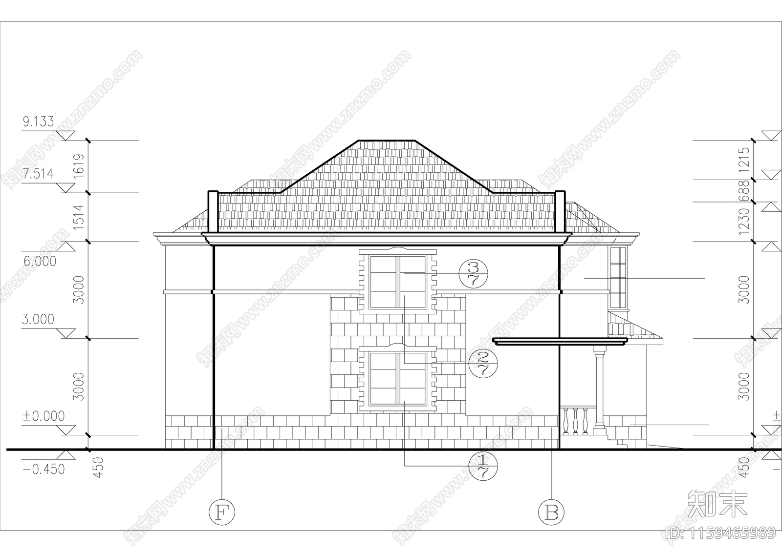 别墅建筑设计建筑设计图纸cad施工图下载【ID:1159465989】
