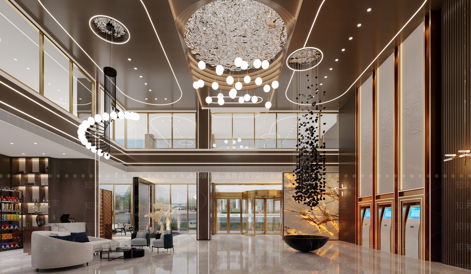 现代酒店大厅3D模型下载【ID:1159466943】