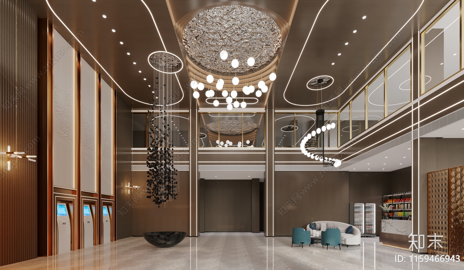 现代酒店大厅3D模型下载【ID:1159466943】