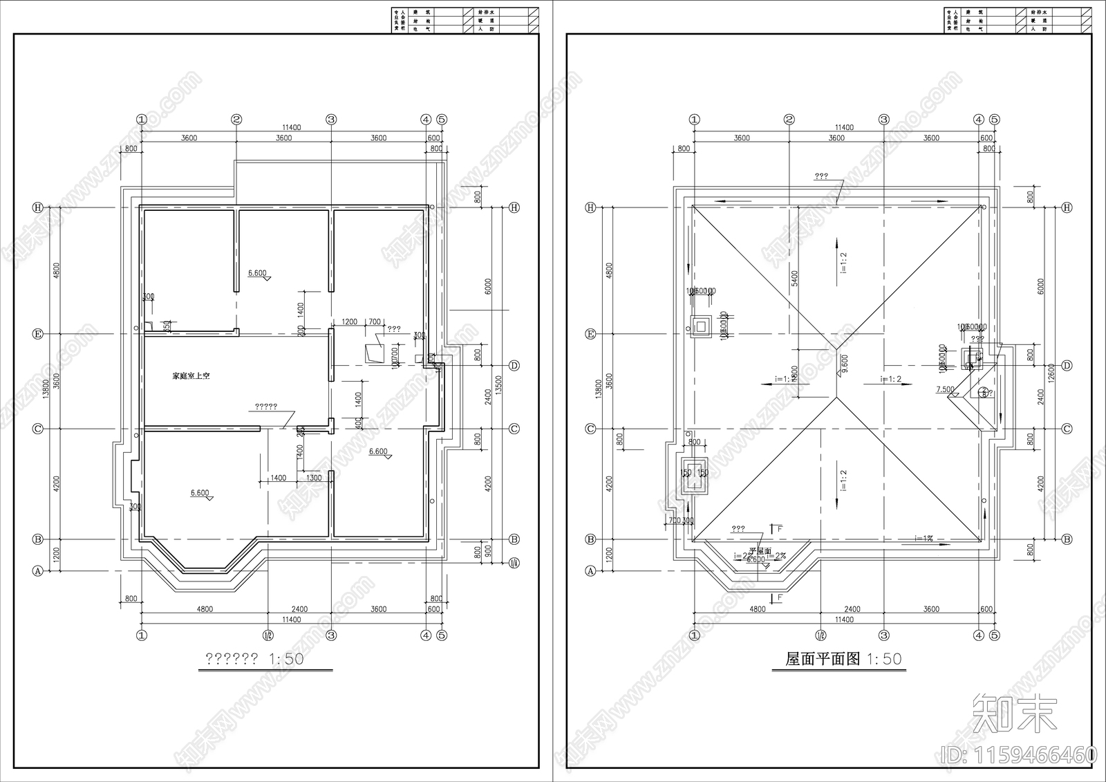 乔爱别墅建筑设计CAcad施工图下载【ID:1159466460】