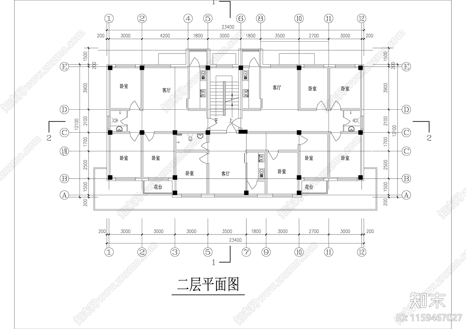 三层别墅建筑设计施工详图全套cad施工图下载【ID:1159467027】