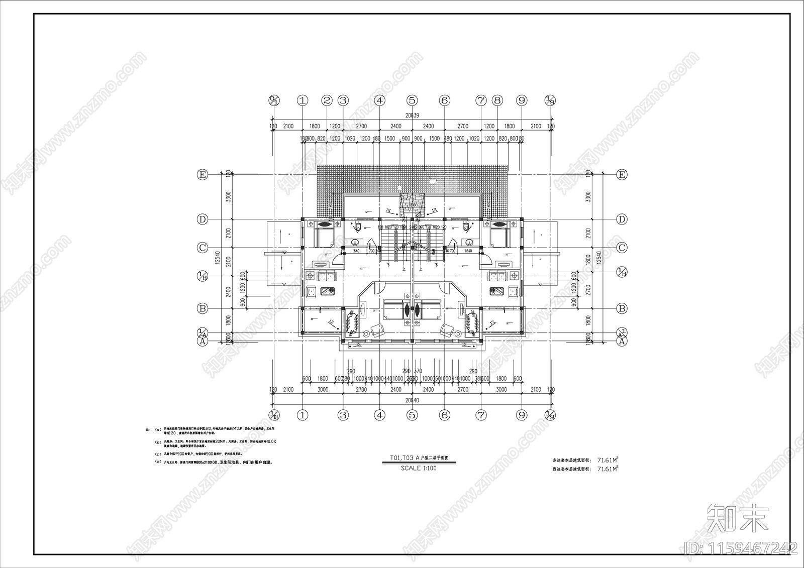 三层户型别墅楼建筑设计方案图cad施工图下载【ID:1159467242】