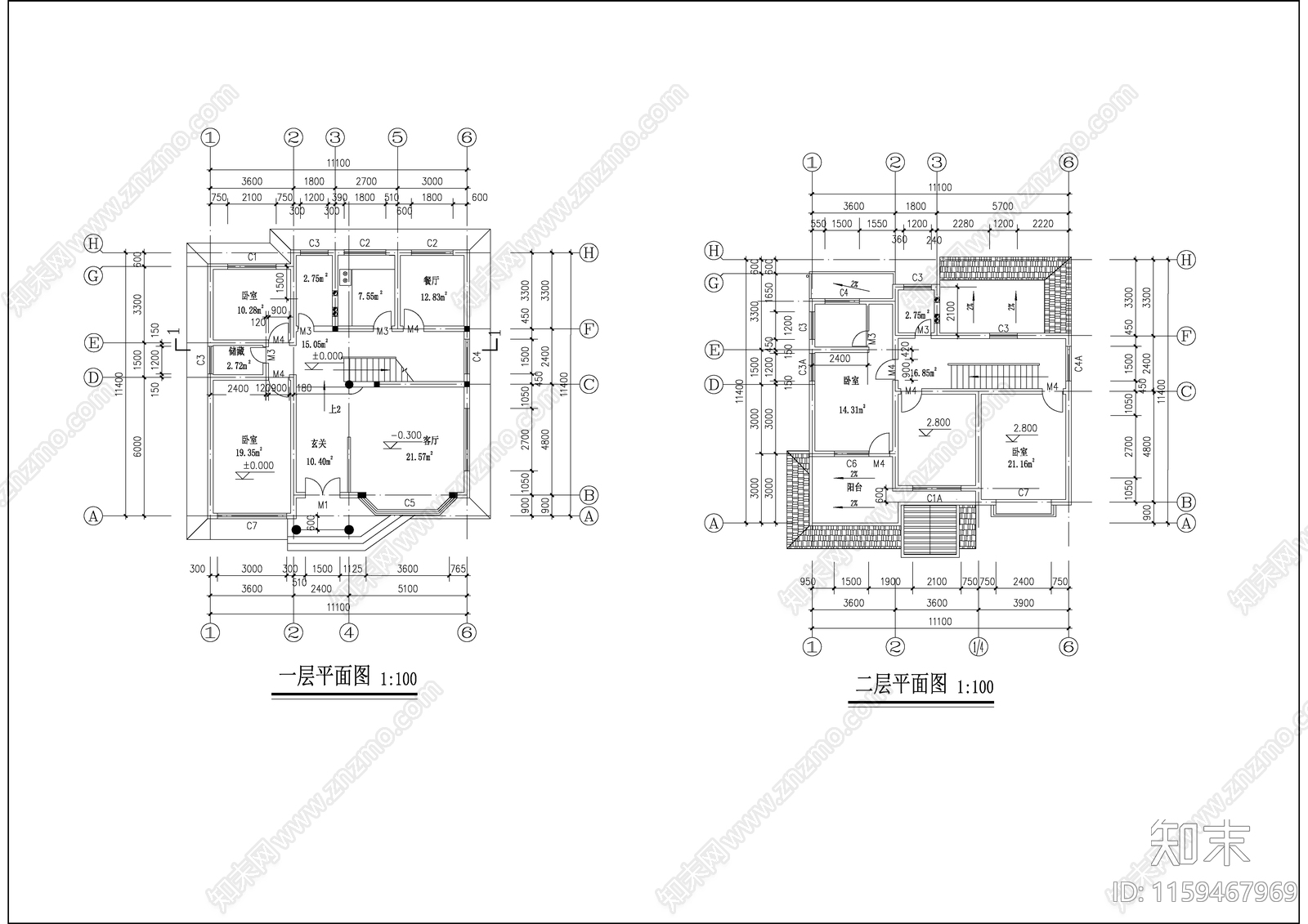 小区多层特色别墅建筑设计图纸cad施工图下载【ID:1159467969】