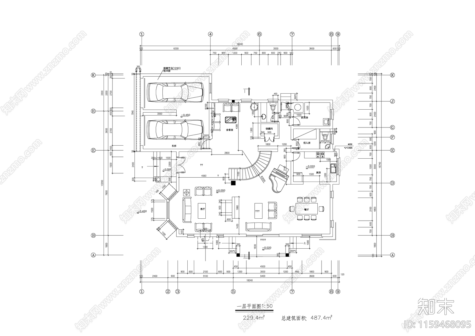 小型别墅的建筑设计详细方案图纸施工图下载【ID:1159468095】