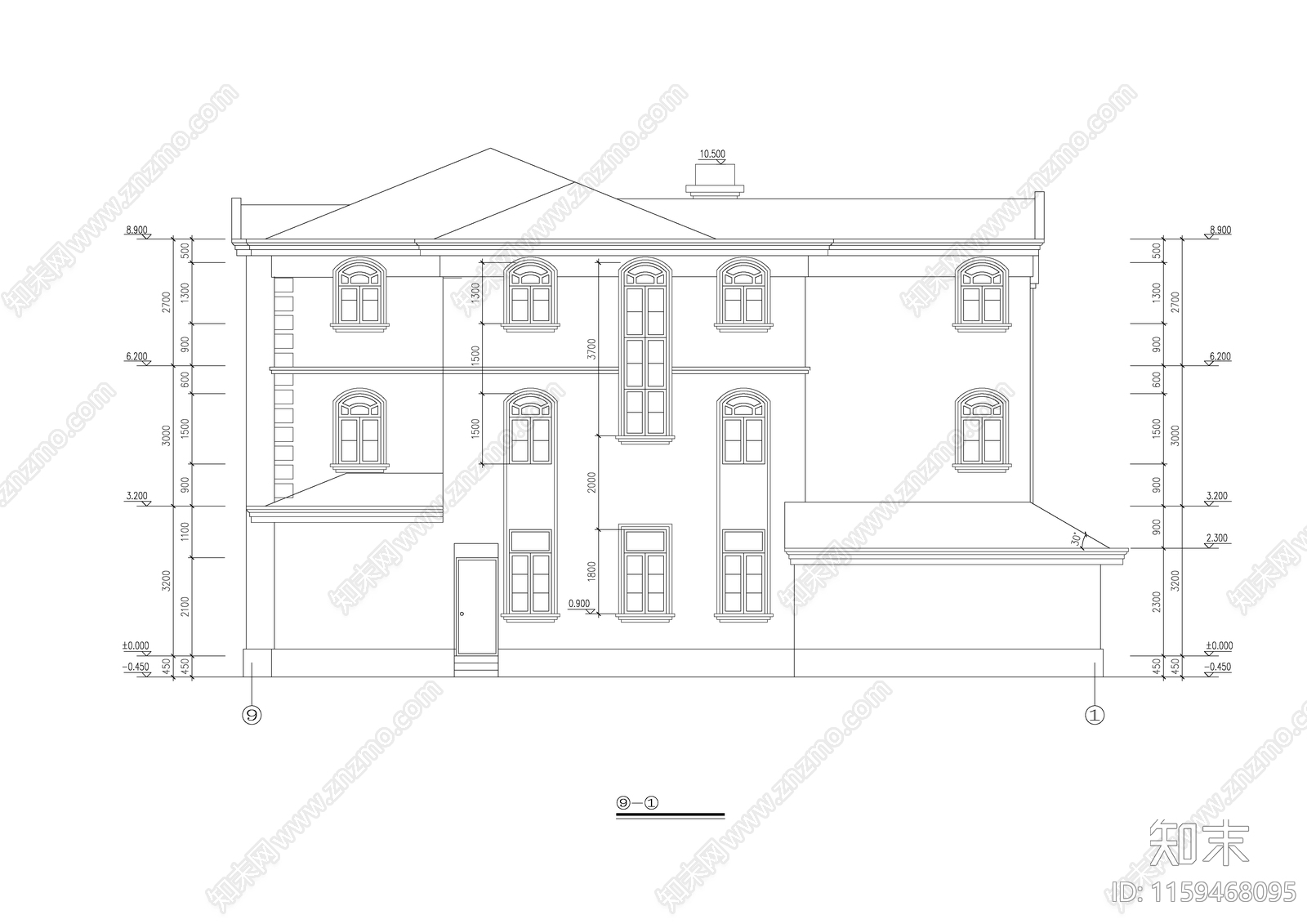 小型别墅的建筑设计详细方案图纸施工图下载【ID:1159468095】