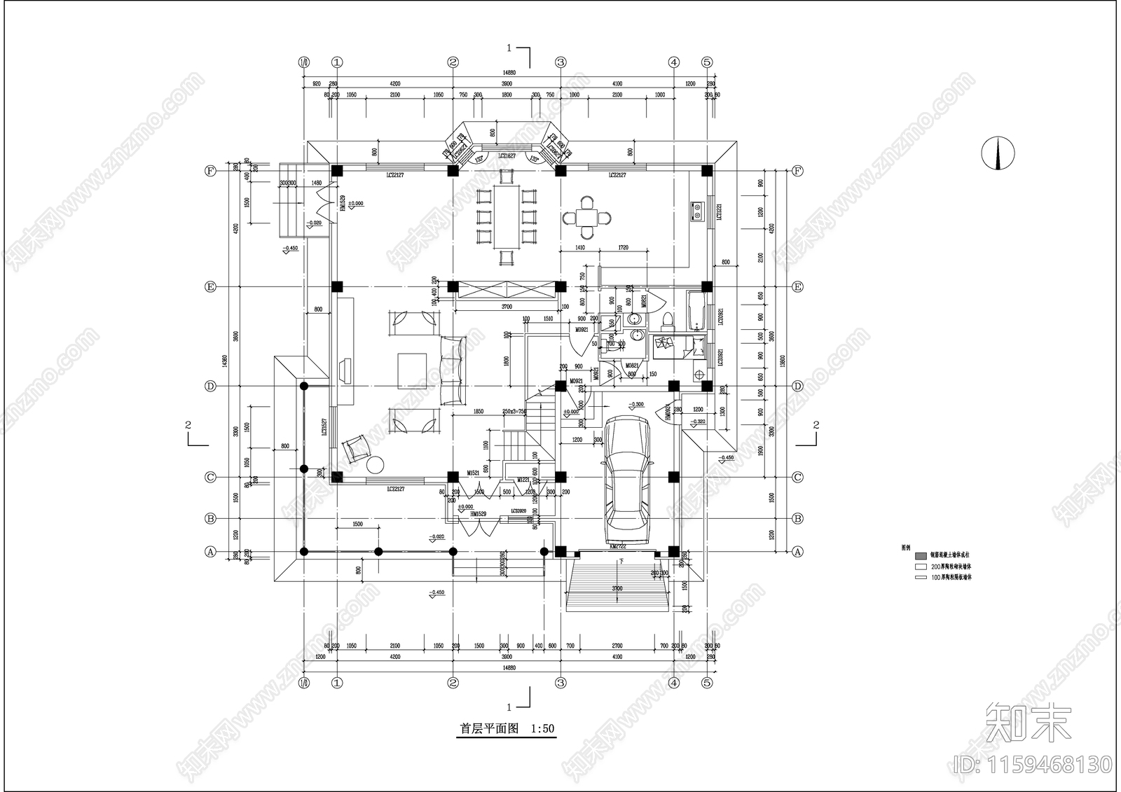 住宅多层别墅建筑设计cacad施工图下载【ID:1159468130】