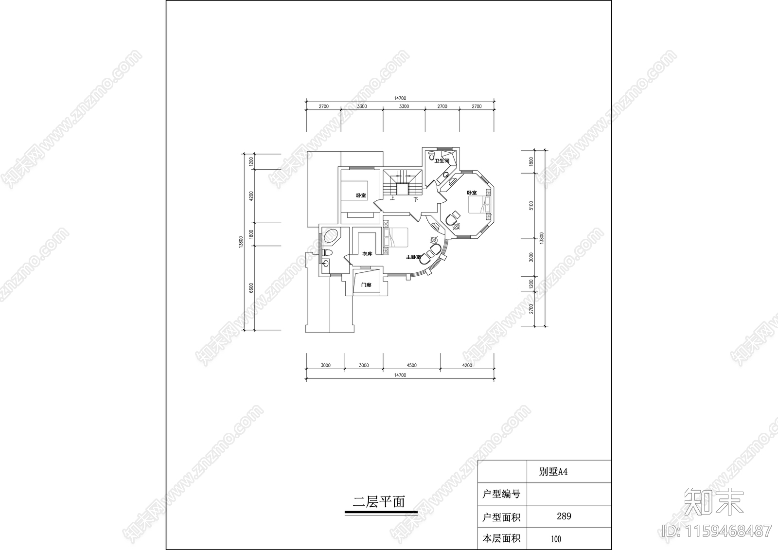 港湾别墅区三层别墅建筑设计方案图cad施工图下载【ID:1159468487】