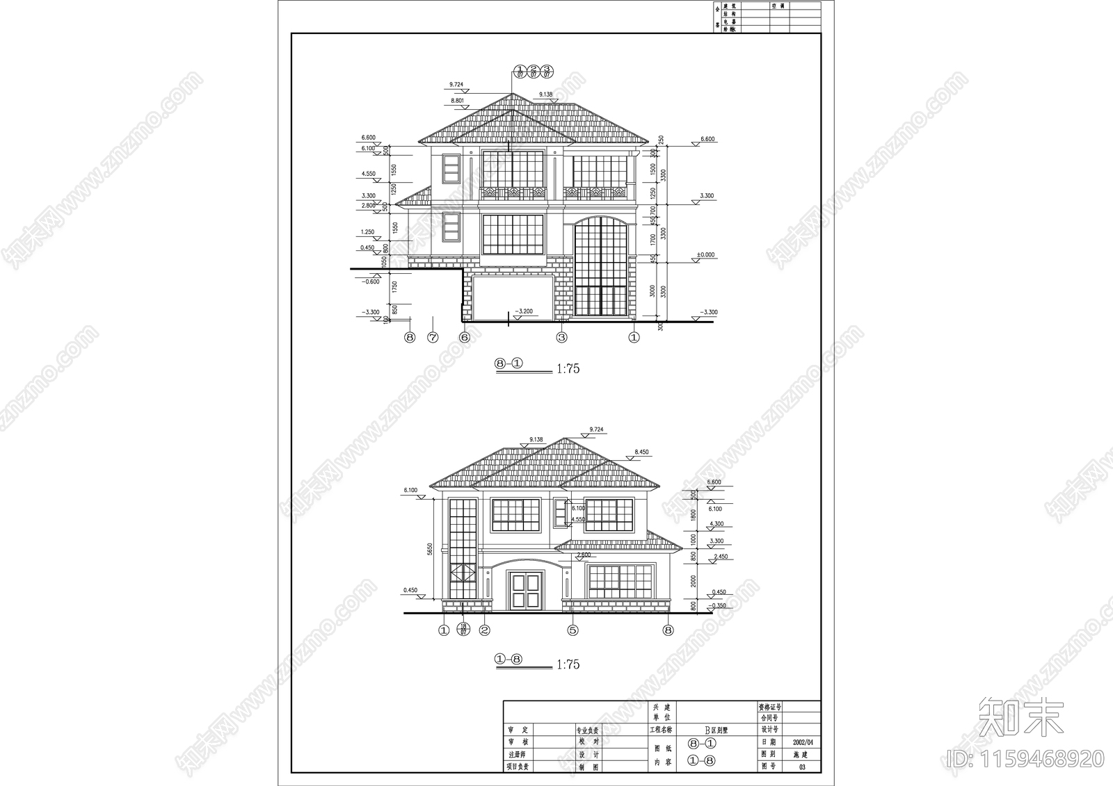 高档别墅花园全套建筑设cad施工图下载【ID:1159468920】