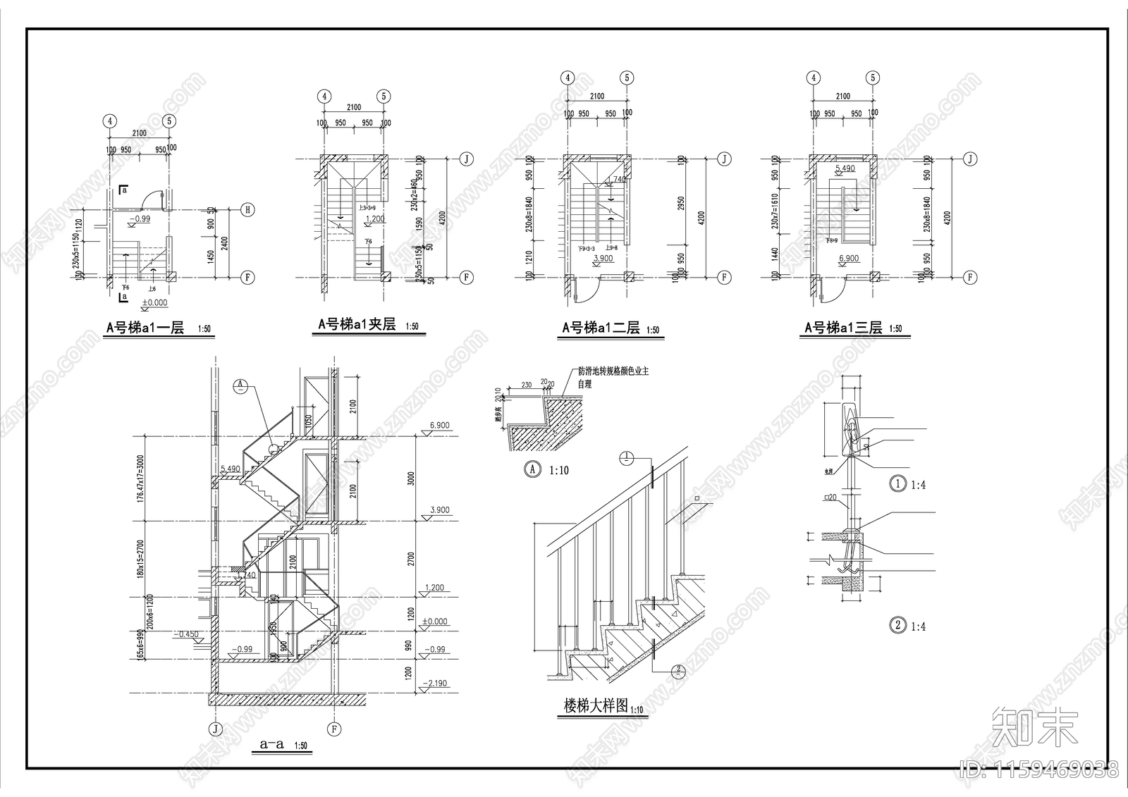 高档双拼别墅建筑设计CAcad施工图下载【ID:1159469038】