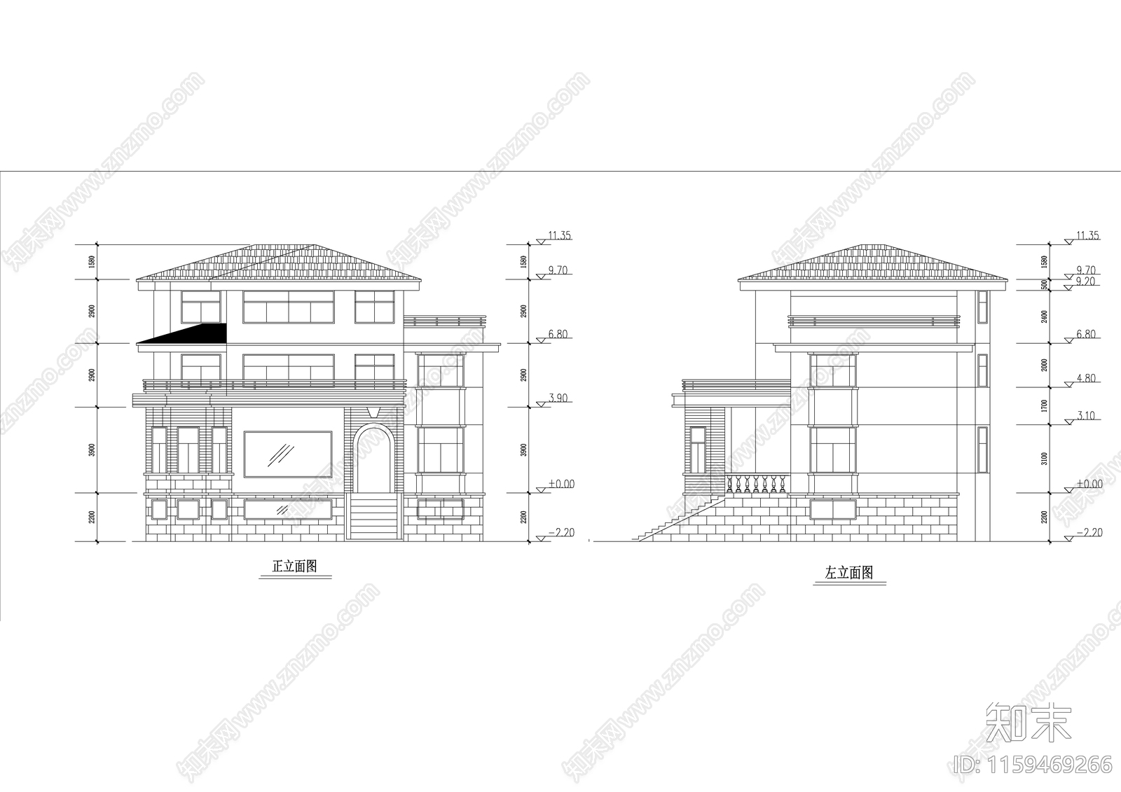 高档小区别墅建筑设计建施图cad施工图下载【ID:1159469266】