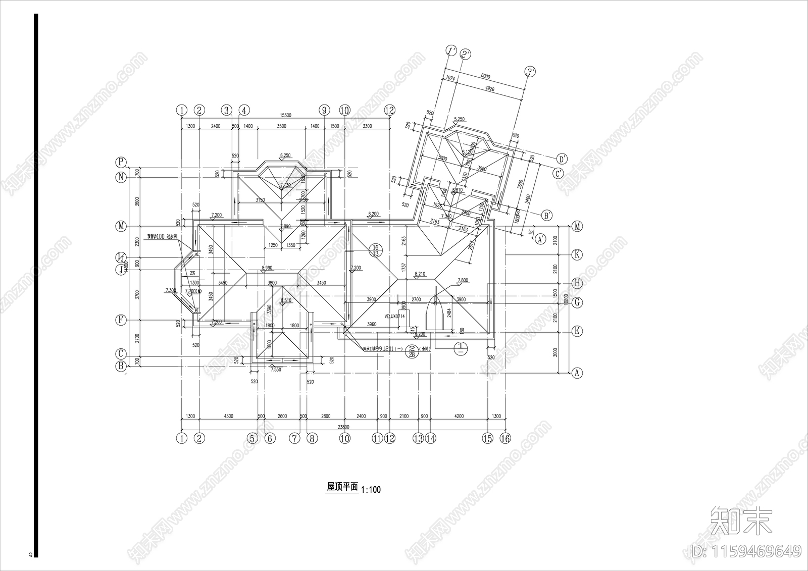 经典现代风格别墅完整建筑设计图cad施工图下载【ID:1159469649】