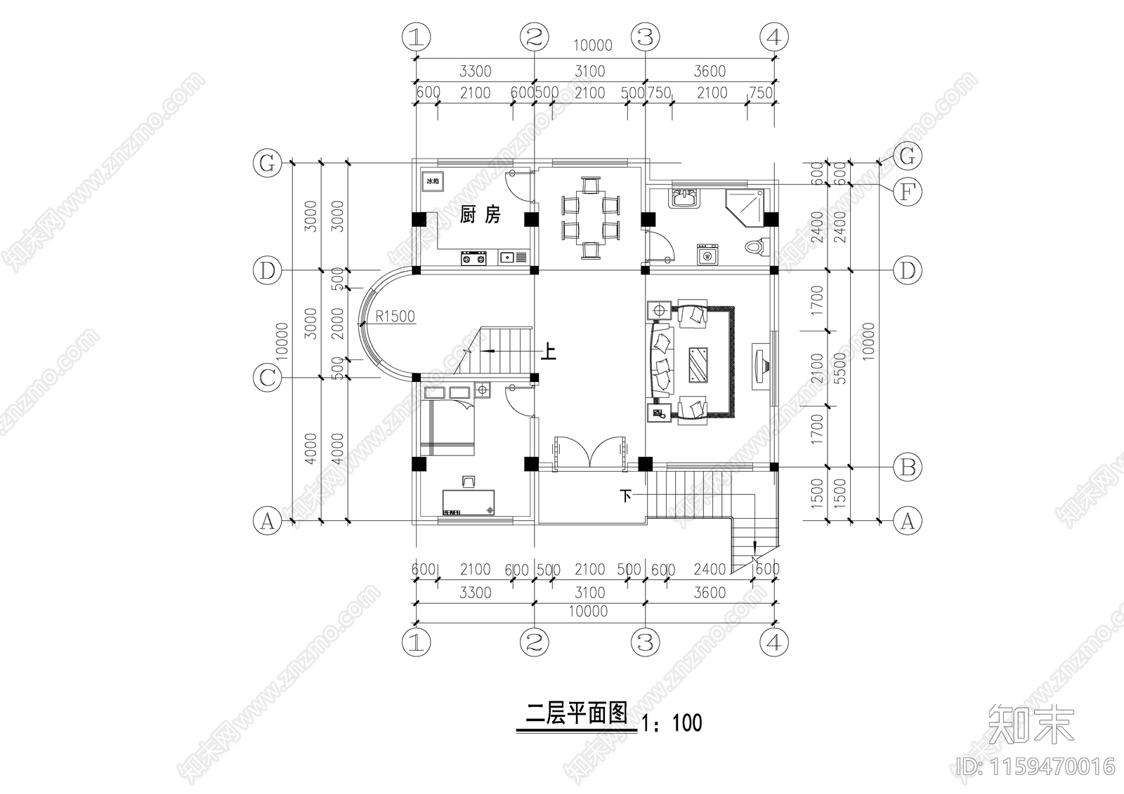 农村小型别墅施工建筑设计图施工图下载【ID:1159470016】