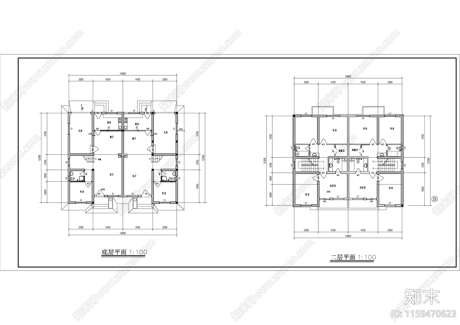 别墅方案建筑设计图cad施工图下载【ID:1159470623】