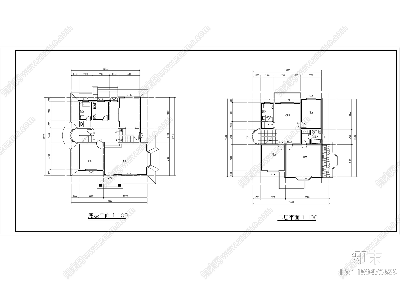 别墅方案建筑设计图cad施工图下载【ID:1159470623】