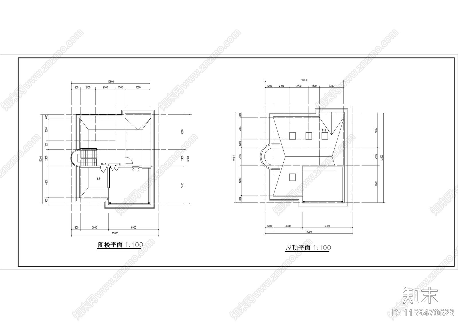 别墅方案建筑设计图cad施工图下载【ID:1159470623】