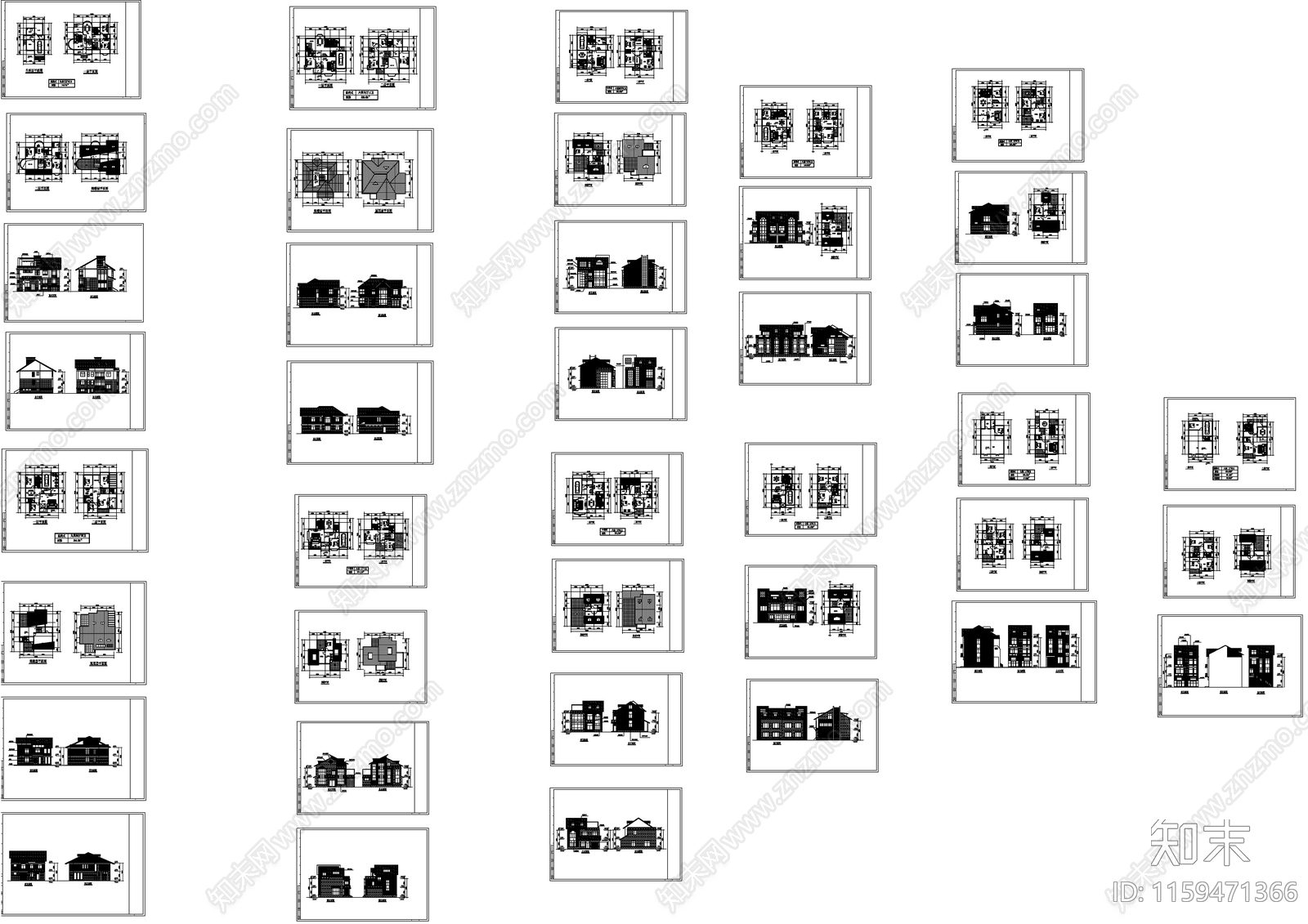 别墅设计图cad施工图下载【ID:1159471366】