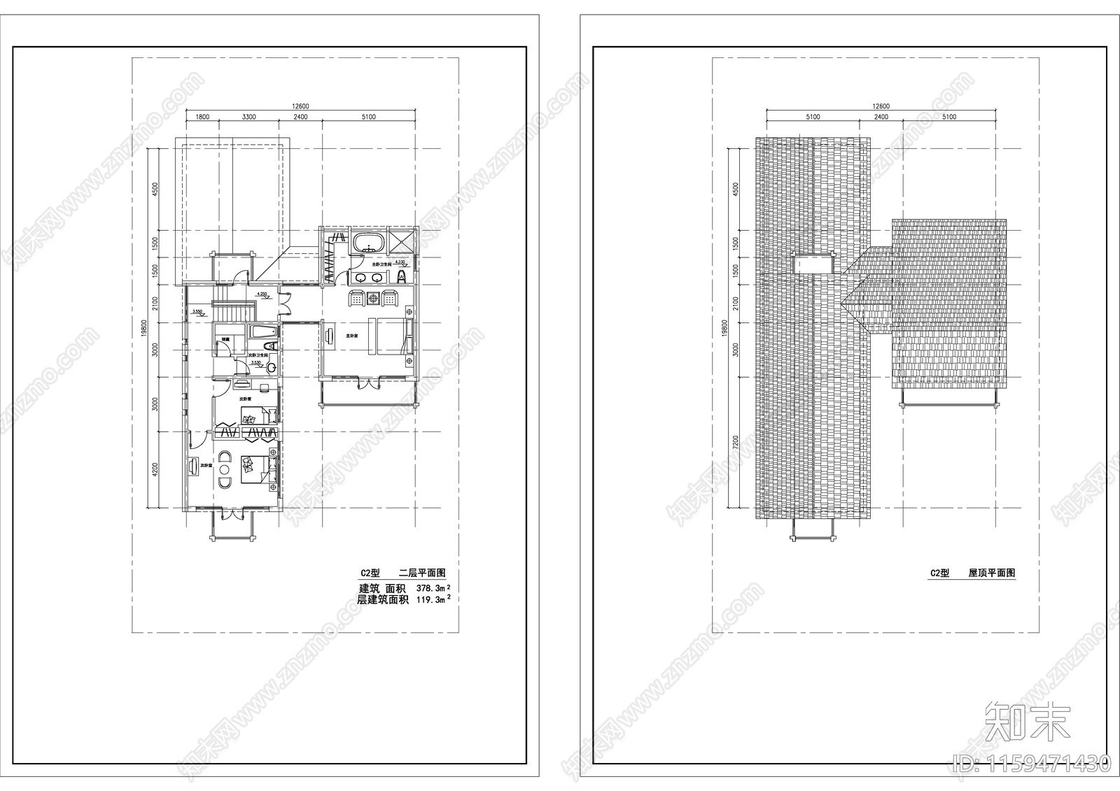 小区全套住宅别墅建筑设计图cad施工图下载【ID:1159471430】