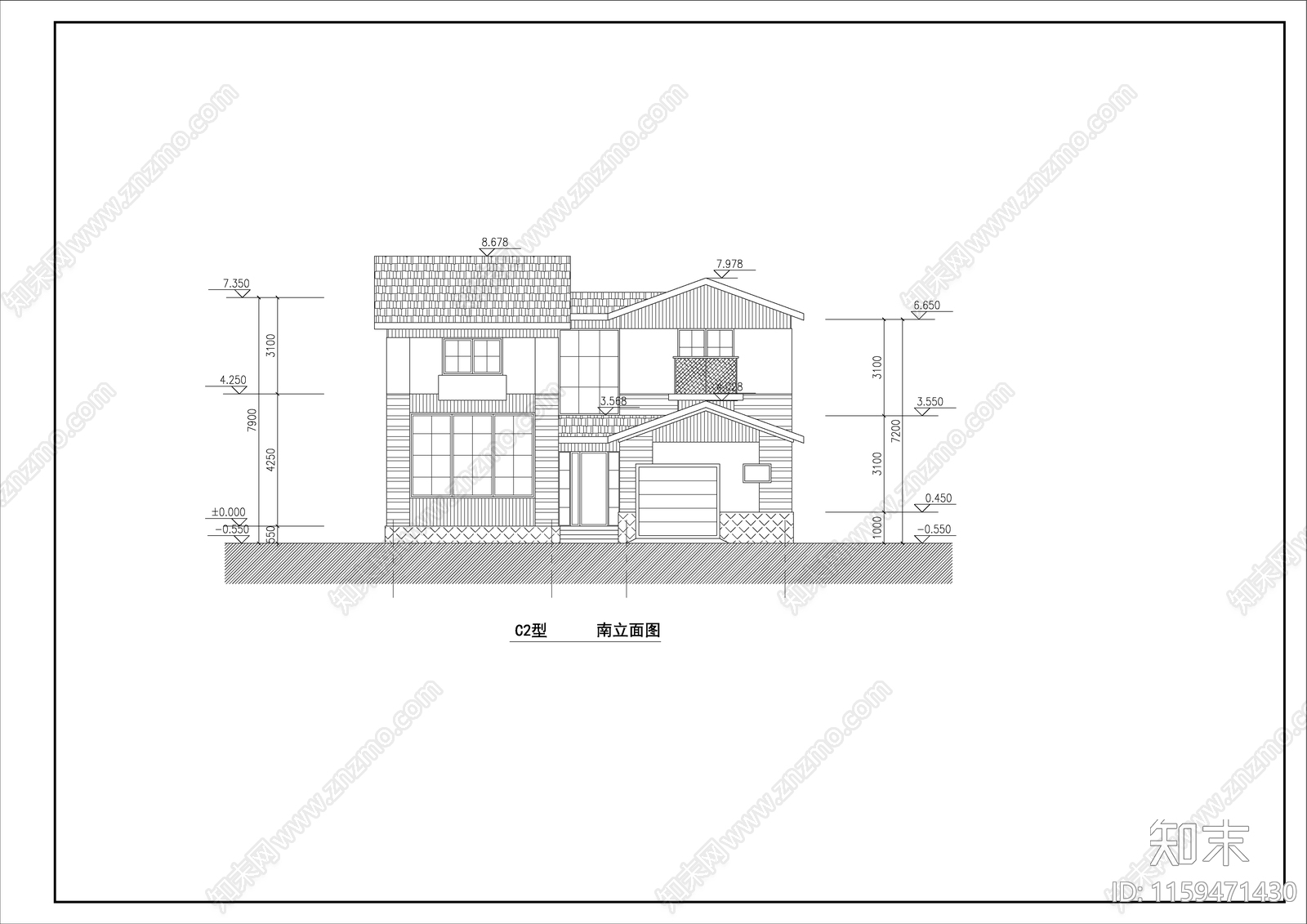 小区全套住宅别墅建筑设计图cad施工图下载【ID:1159471430】