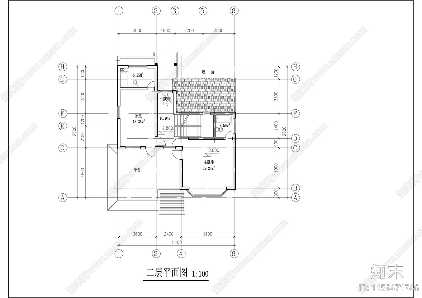 小型别墅施工建筑设计方案图cad施工图下载【ID:1159471746】