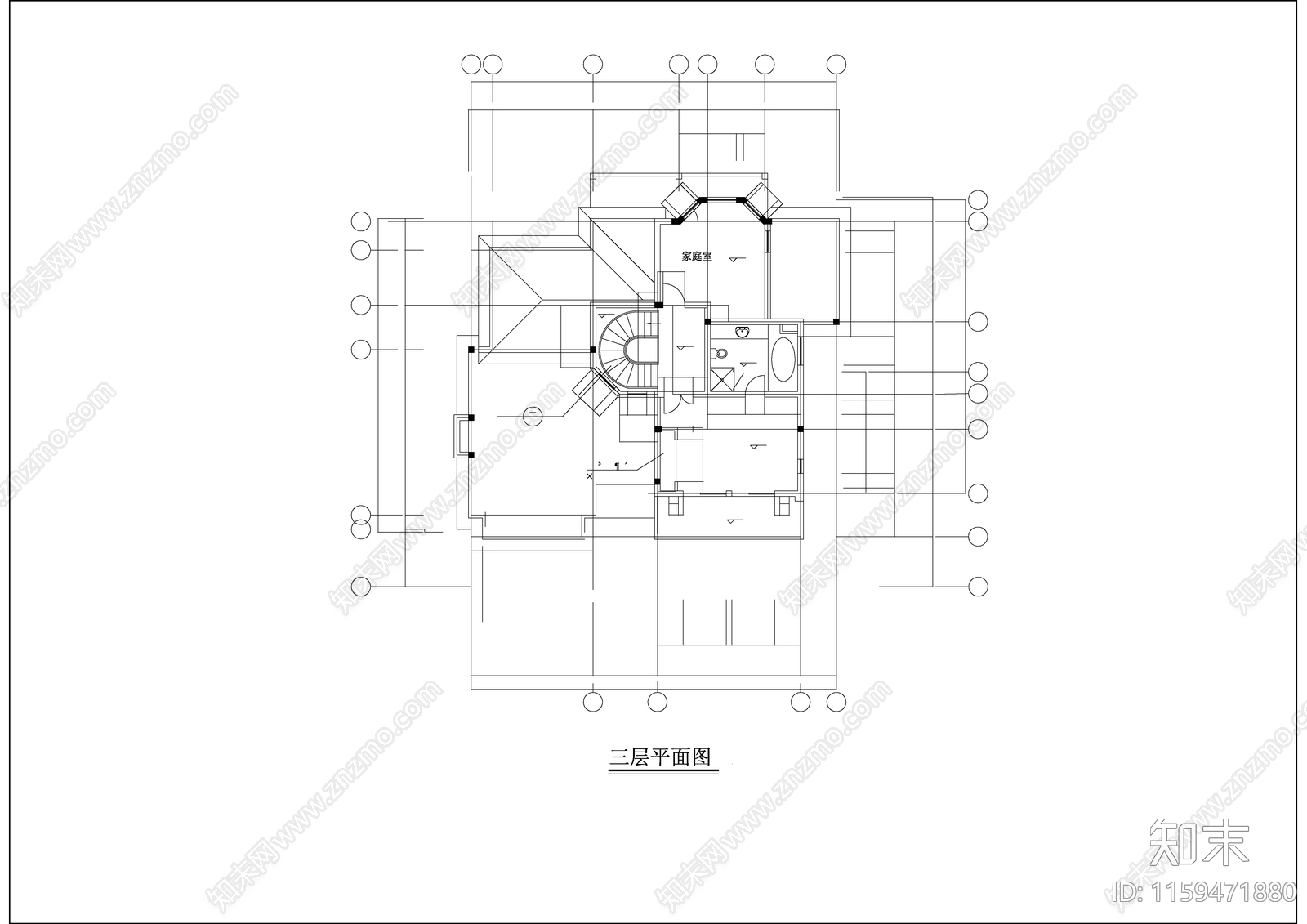 上海绿洲某别墅建筑设cad施工图下载【ID:1159471880】