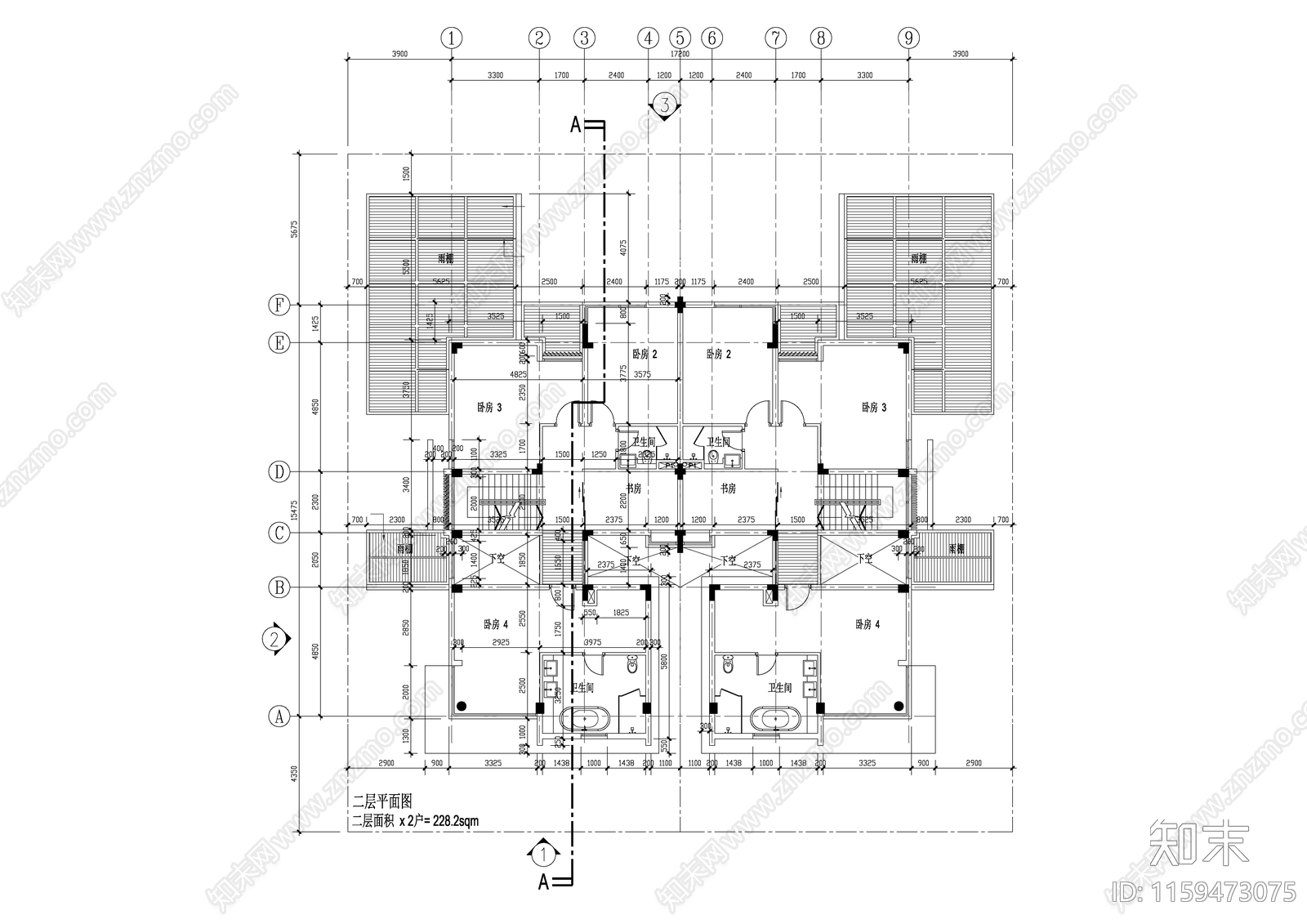 双层农村自建房cad施工图下载【ID:1159473075】