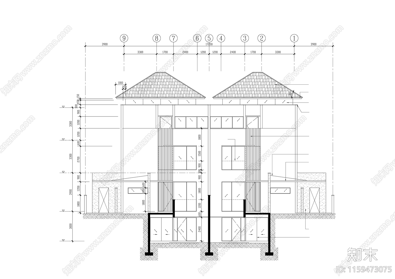 双层农村自建房cad施工图下载【ID:1159473075】