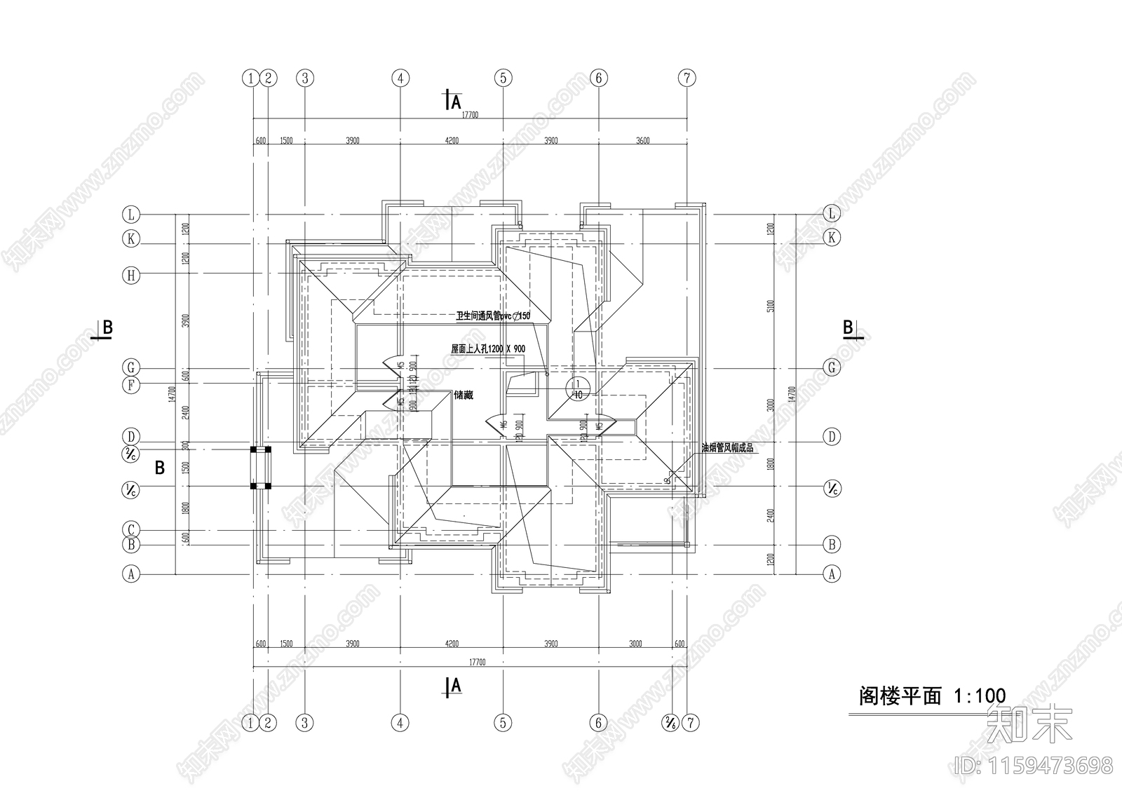 别墅建筑设计cad施工图下载【ID:1159473698】