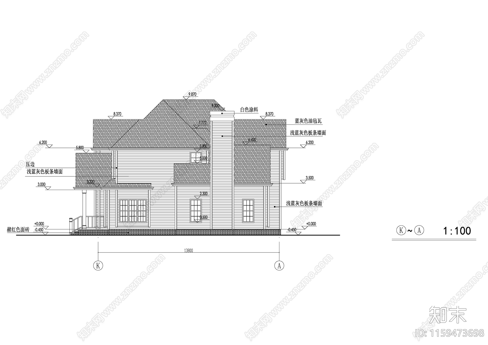 别墅建筑设计cad施工图下载【ID:1159473698】