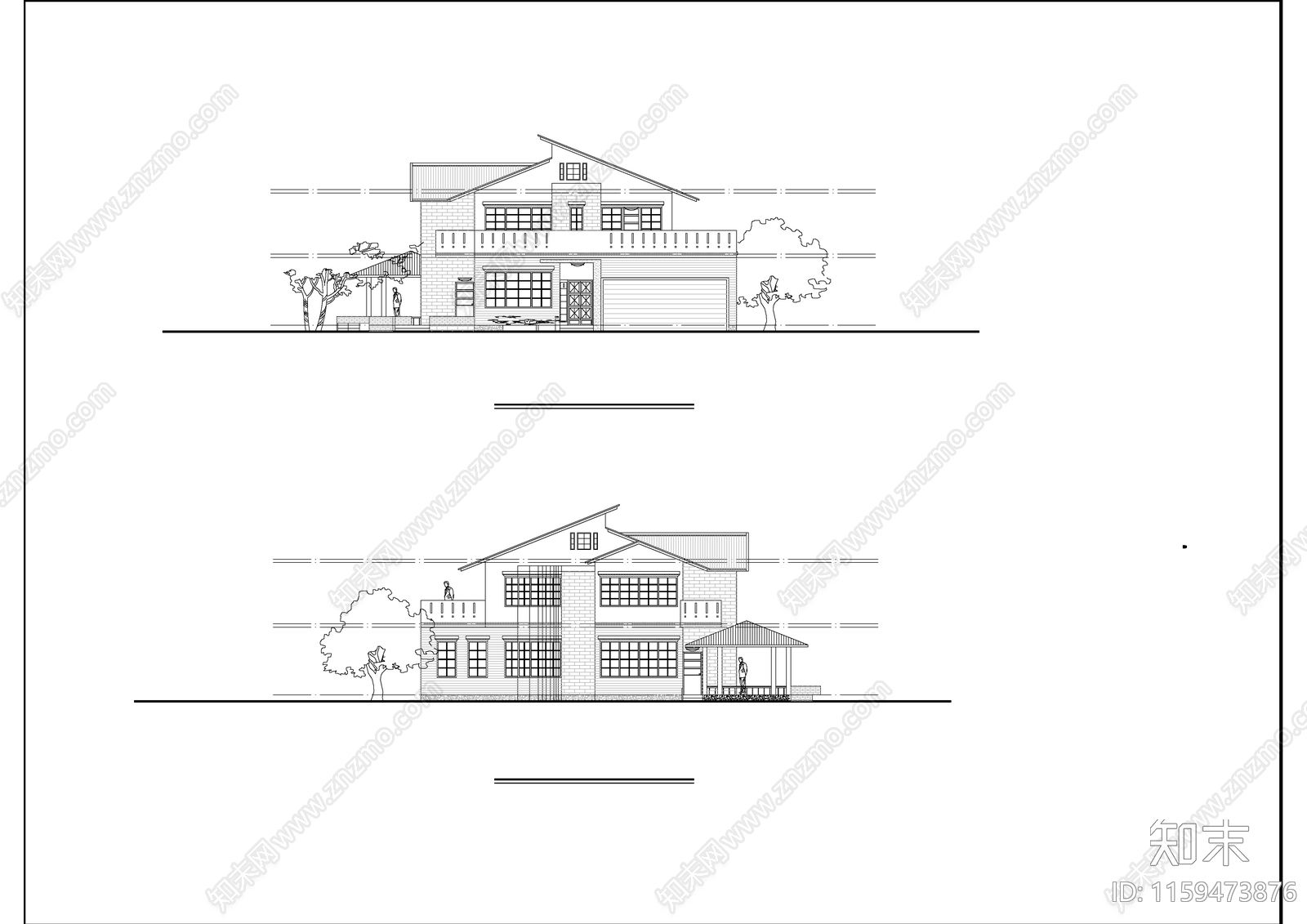 二层房屋详细建筑设施工图下载【ID:1159473876】