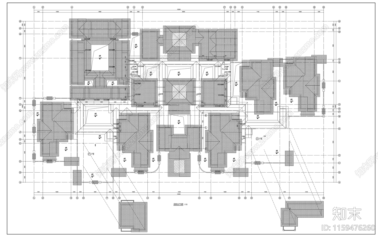 精品民居建筑cad施工图下载【ID:1159476260】