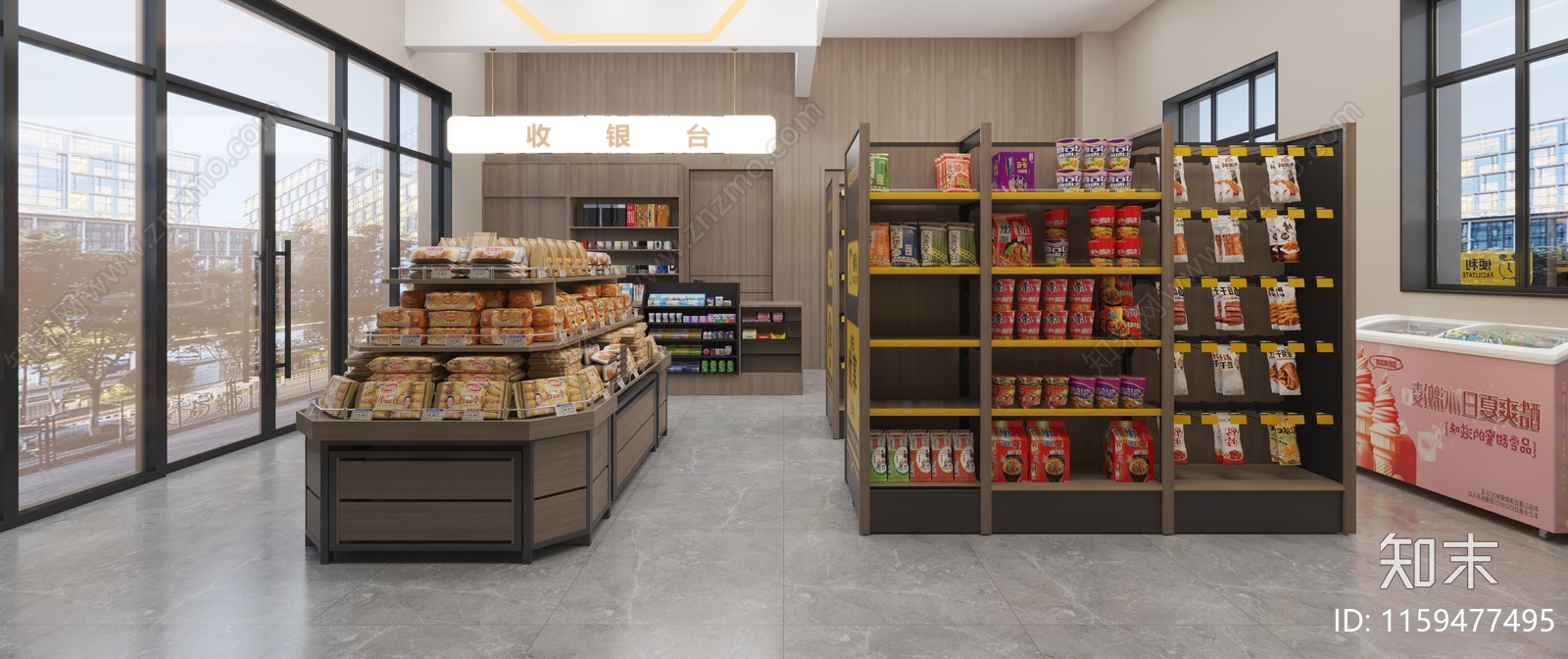 现代加油站便利店3D模型下载【ID:1159477495】