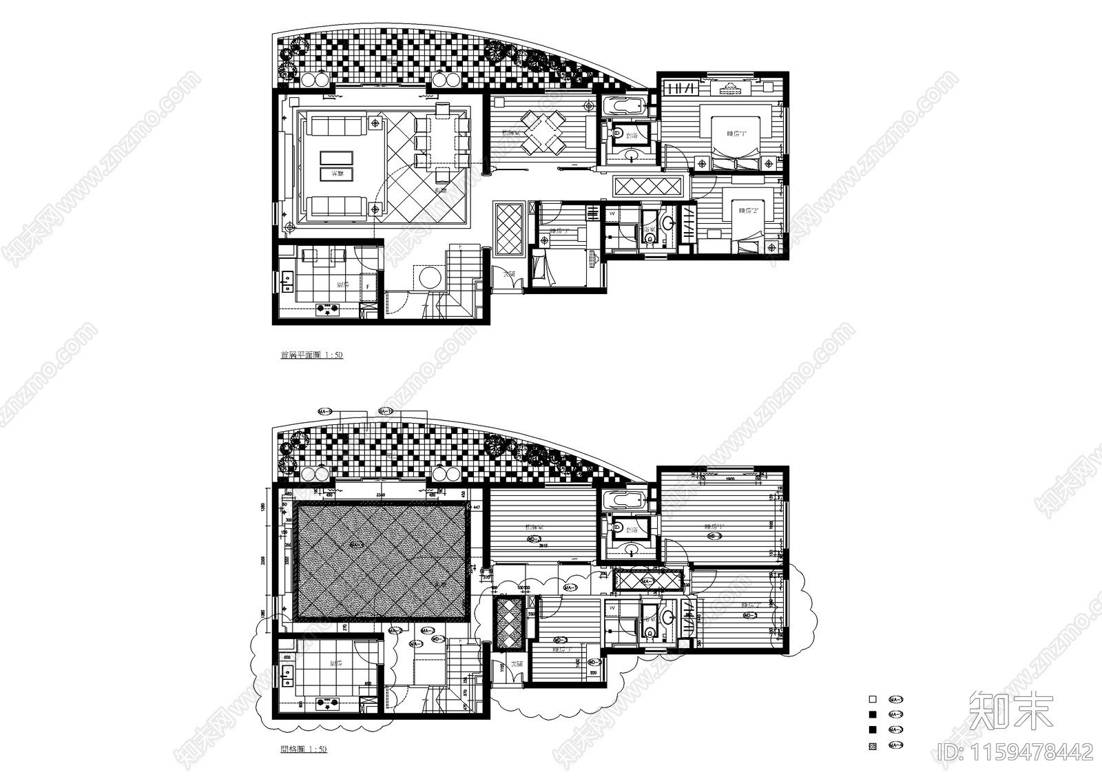 明园集平面图cad施工图下载【ID:1159478442】