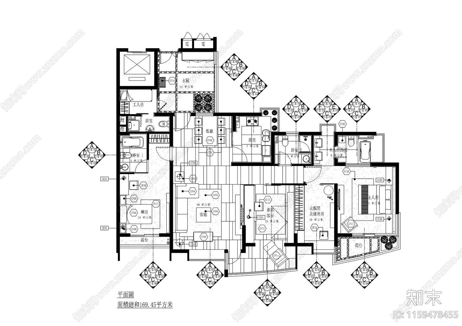 南京金基蓝钻平面图cad施工图下载【ID:1159478455】