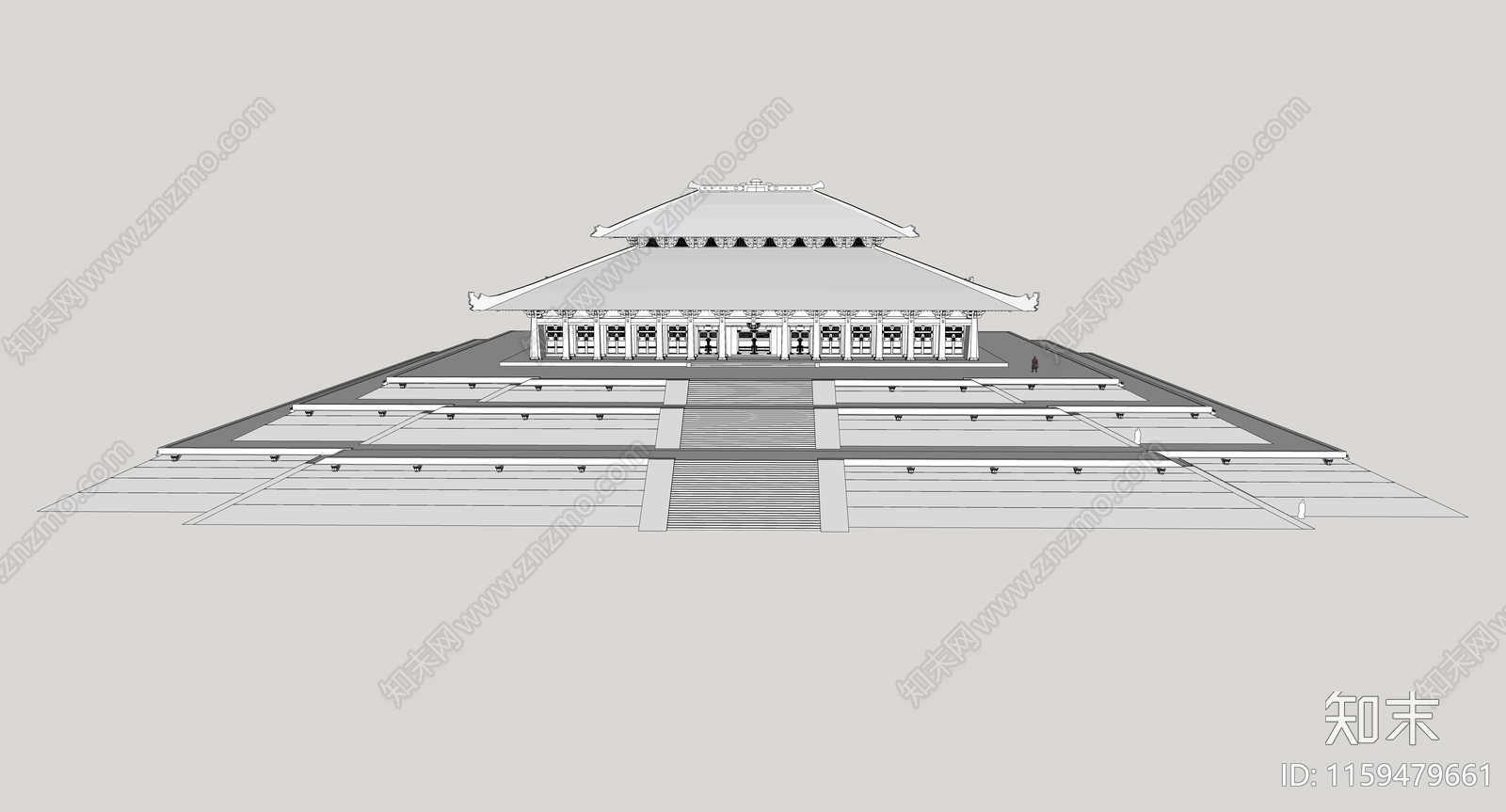 中式古建筑SU模型下载【ID:1159479661】