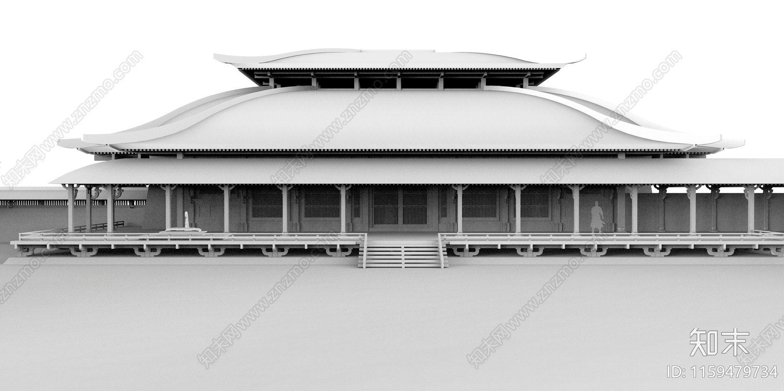 中式古建筑SU模型下载【ID:1159479734】