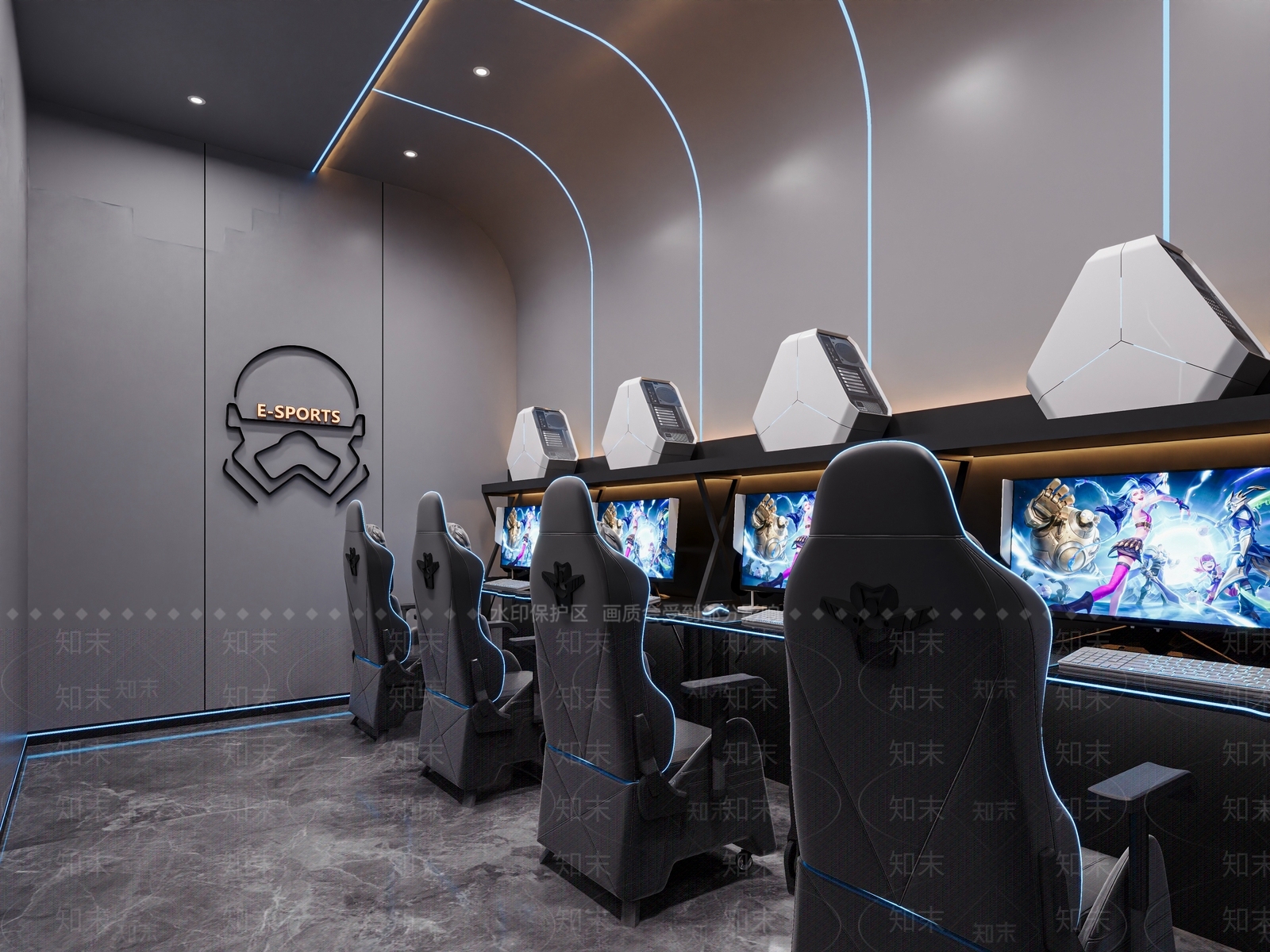 现代电竞房3D模型下载【ID:1214424496】