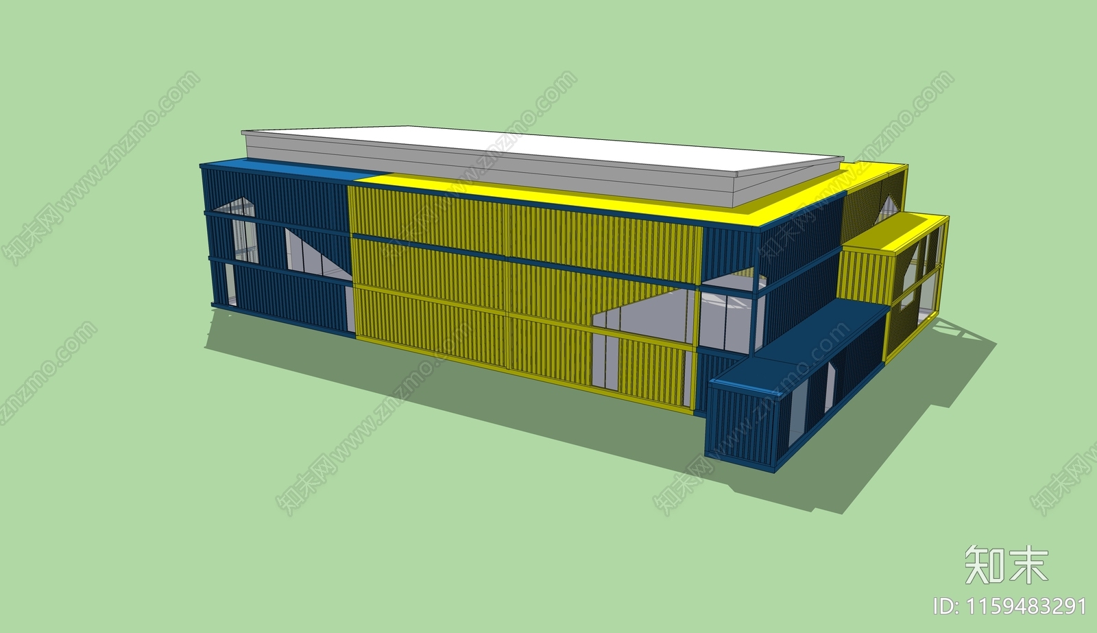 集装箱建筑SU模型下载【ID:1159483291】