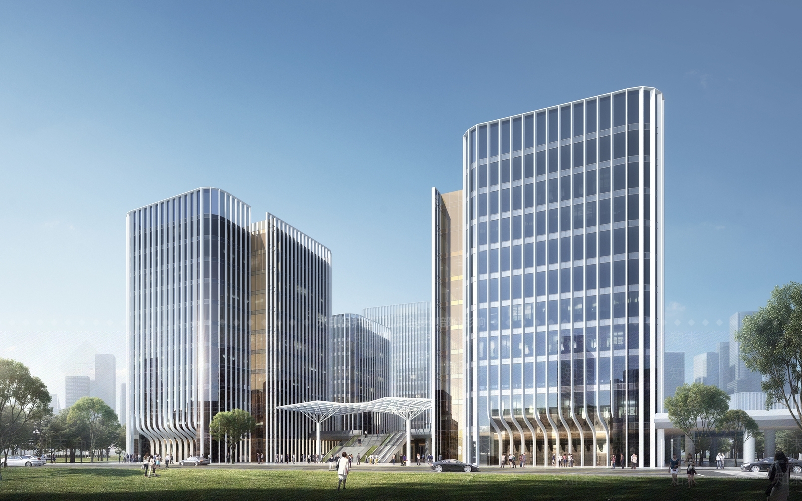 现代高层办公楼SU模型下载【ID:1159491408】